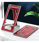 ULIKTO Cell Phone Stand Fully Foldable Height Adjustable Desktop Phone Holder Aluminum Alloy Phon...