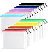 SUNEE Plastic Mesh Zipper Pouch 9x13 in (6 Colors, 18 Packs),Extra Large Water-Resistant Zip Bag ...