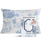 Bridgerton x Kitsch Satin Pillowcase with Zipper for Hair & Skin - Softer Than Silk Pillow Cases,...