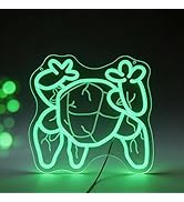 GleamNeon Green Alien Spider Neon Sign, LED Sci-Fi Wall Art, Black Acrylic, 11.8x11.6 Inch, Gamer...