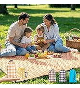 Fammart Pocket Picnic Blanket Sandproof Waterproof, Portable Lightweight Camping Tarp, Quick Dry ...