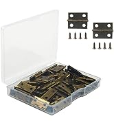 VIPMOON 50 Pcs Mini Hinges for Wooden Jewelry Box, 18mm x 15mm Vintage Bronze Small Hinges for DI...