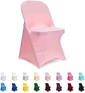 ManMengJi Folding Chair Covers, Spandex Folding Chair Covers 12 PCS Light Pink, Party Chair Cover...