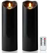 Homemory 4"x12" Black Flameless Candles, Halloween Candles, Outdoor Waterproof Flameless Candles ...