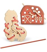 haakaa Alfie Alpaca Silicone Lacing Toy for Toddlers 2+, Fine Motor Skills Threading Toy with Alp...
