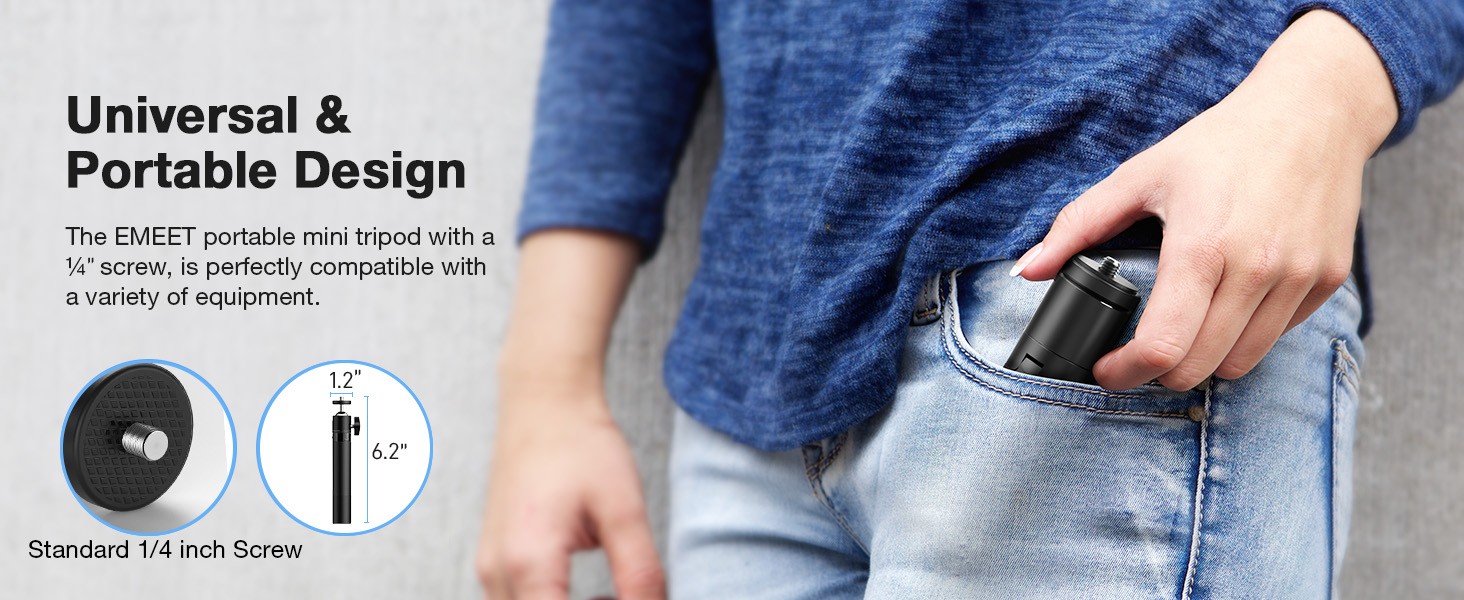 Portable Design EMEET 4K Webcam with Tripod for Laptop