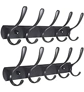 SKOLOO Modern Coat Rack Wall Mount with 5 Hooks, Pack of 2, Metal Wall Coat Rack for Hanging Coat...