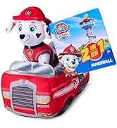 Paw Patrol Marshall 2-in-1 Vehicle Plush, 6-Inch Stuffed Animal with 8-Inch Plush Toy Firetruck, ...