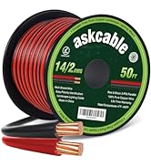 Askcable 14/2 Low Voltage Landscape Lighting Copper Wire 14 Gauge 50Feet Oxygen-Free Copper Cable...