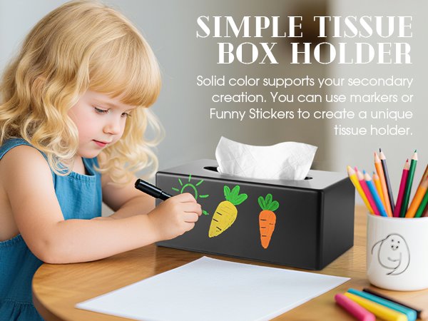 kid draw tissue box holder