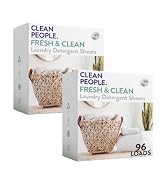 Clean People Laundry Detergent Sheets - Plant-Based, Hypoallergenic Laundry Soap - Ultra Concentr...