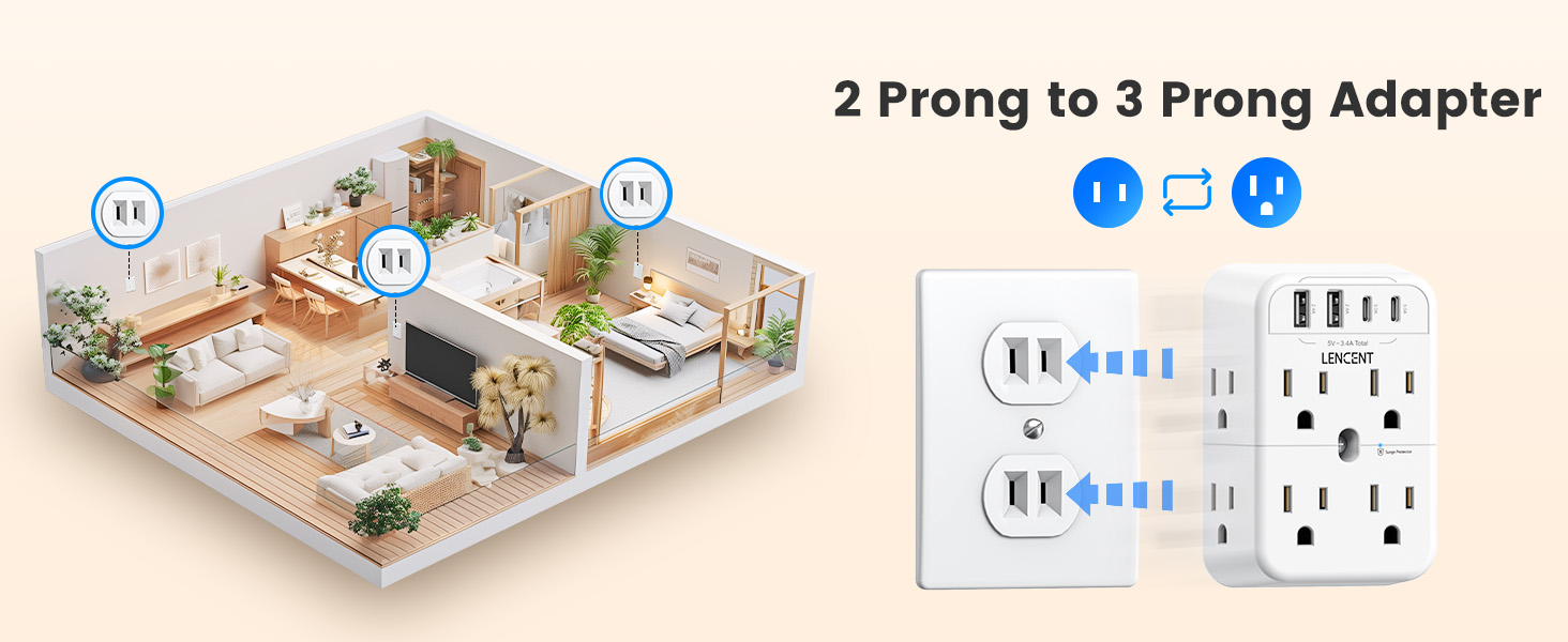 3 prong 2 prong adapter