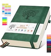 PERCUN B5 Lined Journal Notebook - 365 Page Large Leather Journals for Writing Women Men,Hardcove...