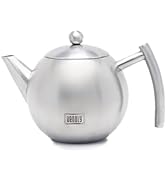 Venoly Stainless Steel Tea Pot With Removable Infuser For Loose Leaf and Tea Bags, Hot Water Fast...