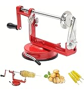 Potato Tornado Spiral Slicer, Manual Twist Cutter with Suction Base, Red