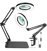 12X Magnifying Glass with Light and Stand, 2-in-1 Lighted Magnifier with Light Hands Free, 5 Colo...
