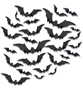 120PCS Halloween Bats Decoration, 3D Bat Halloween Decorations Scary Stickers for Halloween Decor...