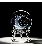HDCRYSTALGIFTS 3D Laser Engraved Starry Sky Crystal Decorative Ball Figurine 60mm Glass Sphere Pa...