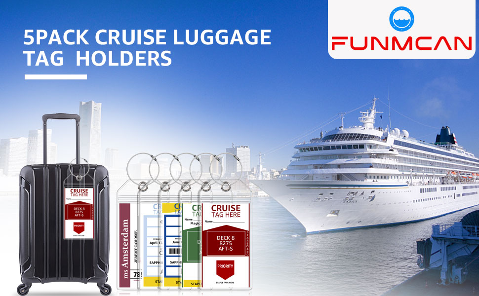 Cruise luggage tag holder for carnival princess ncl msc norwegian cruise ships 2024 2025 2026
