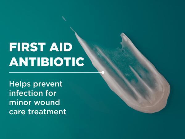 First aid antibiotic ointment helps prevent infection for minor wound care treatment and protection