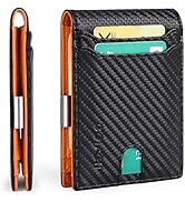 LOUEBICA Mens Wallet Leather Credit Card Holder Slim Bifold RFID Blocking Front Pockets Minimalis...