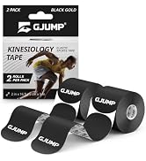 GJUMP Kinesiology Tape, 40 Count Precut Strips 2 Rolls Original Cotton Tape | Elastic Athletic Ta...