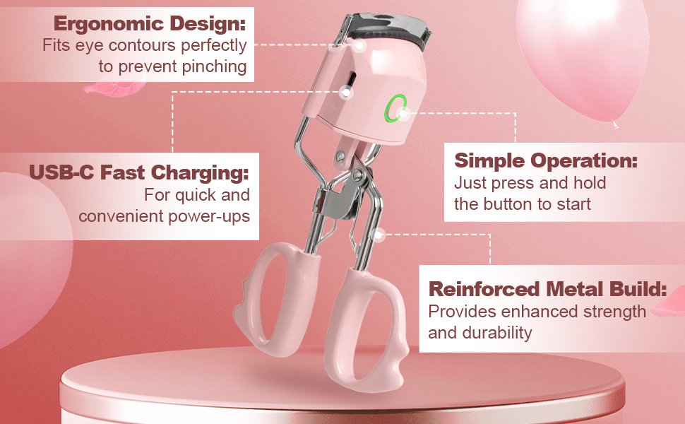 heated eyelash curler for women