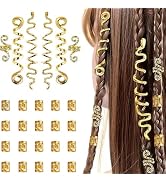 26pcs Gold Hair Accessories Set,Loc Hair,Gold Snake Hair Clips,Hair Jewelry for Women Braids,Fest...