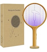 LUOJIBIE 2 in 1 Bug Zapper Racket, Electric Fly Swatter with Purple Attracting Light, Dual Modes,...