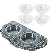 REPTIZOO Reptile Magnetic Feeder Ledge, Double Bowl Reptile Food Dish with 6PCS Feeding Cups Food...