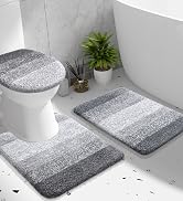 Bath Rugs &Toilet Lid Set