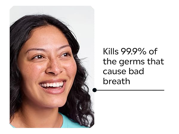 kills 99.9% of germs that cause bad breath