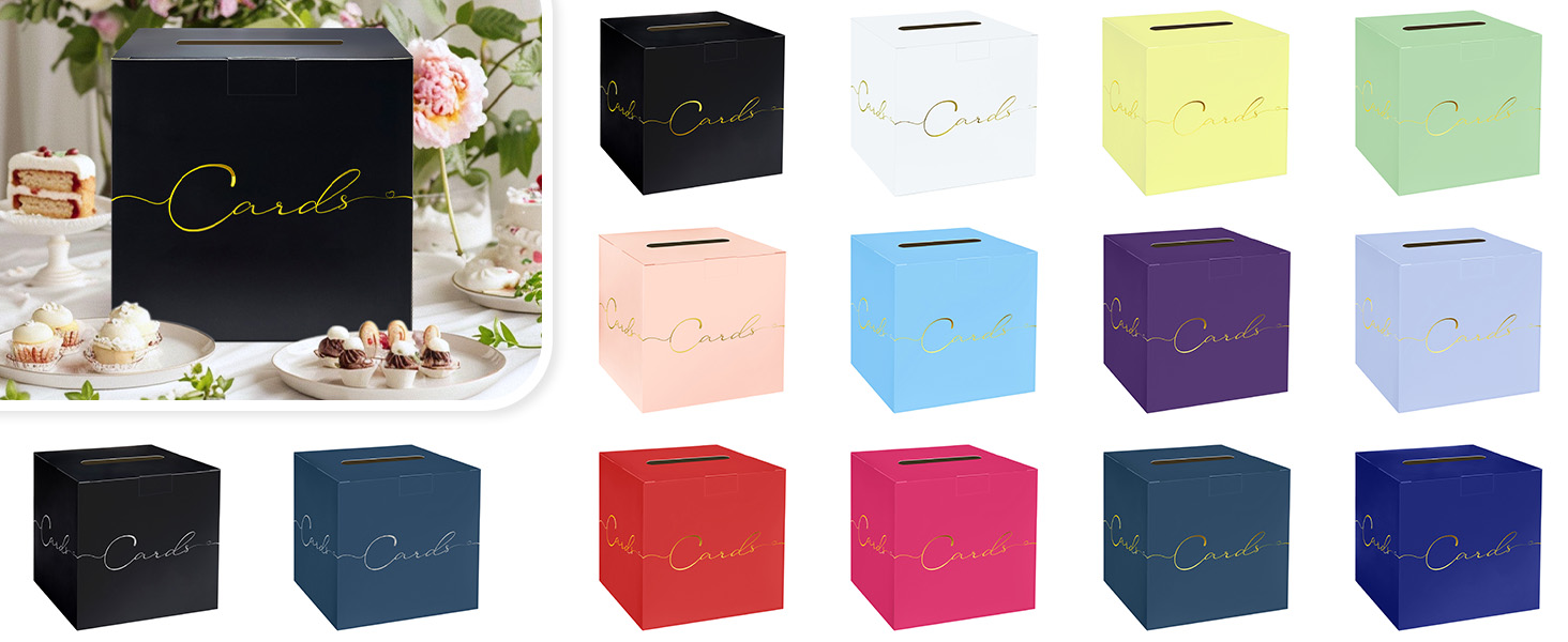 Large Wedding Card Box Gift Card Box for Party Graduation Cardboard Raffle Envelope Box with Slot