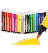 SAYEEC 24 Assorted Colors Coloring Pens Washable Marker Set for Kids Art Marker Kit Children Draw...