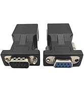 Halokny RS232 DB9 9Pin to RJ45 Ethernet Converter, DB9 Male & Female to RJ45 Female Serial Adapte...