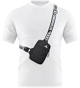 Peicees Mini Crossbody Sling Bag Chest Bag Dual Pocket Water Resistant Fanny Pack Running Phone H...