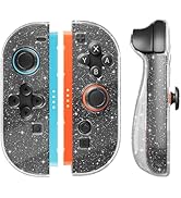 RHOTALL Clear Glitter Protective Shell Case for Nintendo Switch 2 Controller, Soft TPU Transparen...