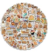 Aowplc Capybara Stickers Pack – 309 Unique Designs Die Cut Waterproof Vinyl Stickers for Water Bo...