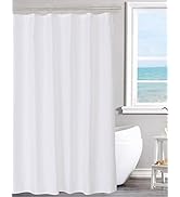 N&Y HOME Fabric Shower Curtain Liner Solid White with Magnets, Hotel Quality, Machine Washable, 7...