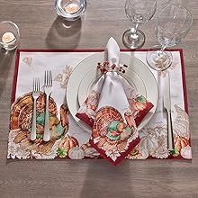 Elrene Home Fashions Holiday Turkey Bordered Placemat