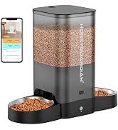 HoneyGuaridan 5L Automatic Cat Feeder for Two Cats, 2.4/5G WiFi Smart Feed Pet Feeder with Stainl...
