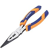 WISEPRO 6/8 inch Long Nose Pliers with Side Cutters forged from 60CRV Chrome Vanadium