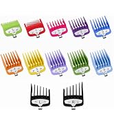 12 Pack Professional Hair Clipper Guards Cutting Guides, Coded Cutting Guides 1/16” to 1in” Compa...