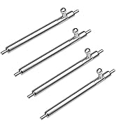 Four silver-colored quick-release spring bars with round ends and a central pin. Used for attaching watch straps or bracelets to watch cases.