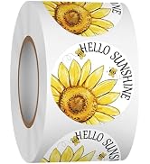 Louise Maelys 500 Pcs Sunflower Hello Sunshine Stickers Roll, 1.5 Inch Holiday Stickers for Kids ...