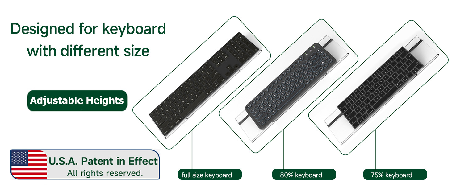patented computer keyboard riser