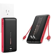 VEEKTOMX Portable Charger with Built in Cables 20000mAh, Power Bank for iPhone with AC Wall Plug,...