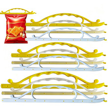 Nine piece bag sealing clip set in three colors and sizes