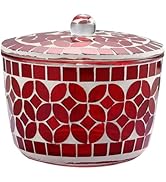 Bathroom Jars q tip holder, Mosaic Glass Cotton Swab Holder, Cosmetics Makeup Accessories Storage...