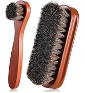 2 Pcs Horsehair Shine Shoes Brush Kit Polish Dauber Applicators Cleaning Leather Shoes Boots Care...